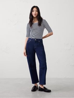 Banana Republic Women’s ribbed elbow-sleeve T-shirt